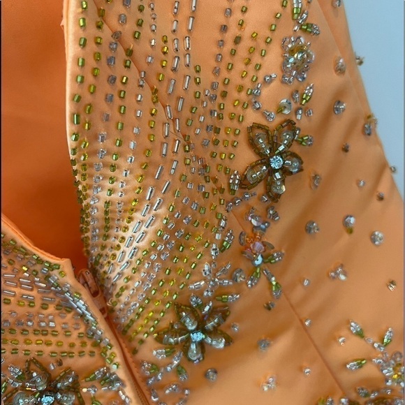 Strapless Tulle Floral Puffy Prom Size 1/2 - Picture 9 of 16